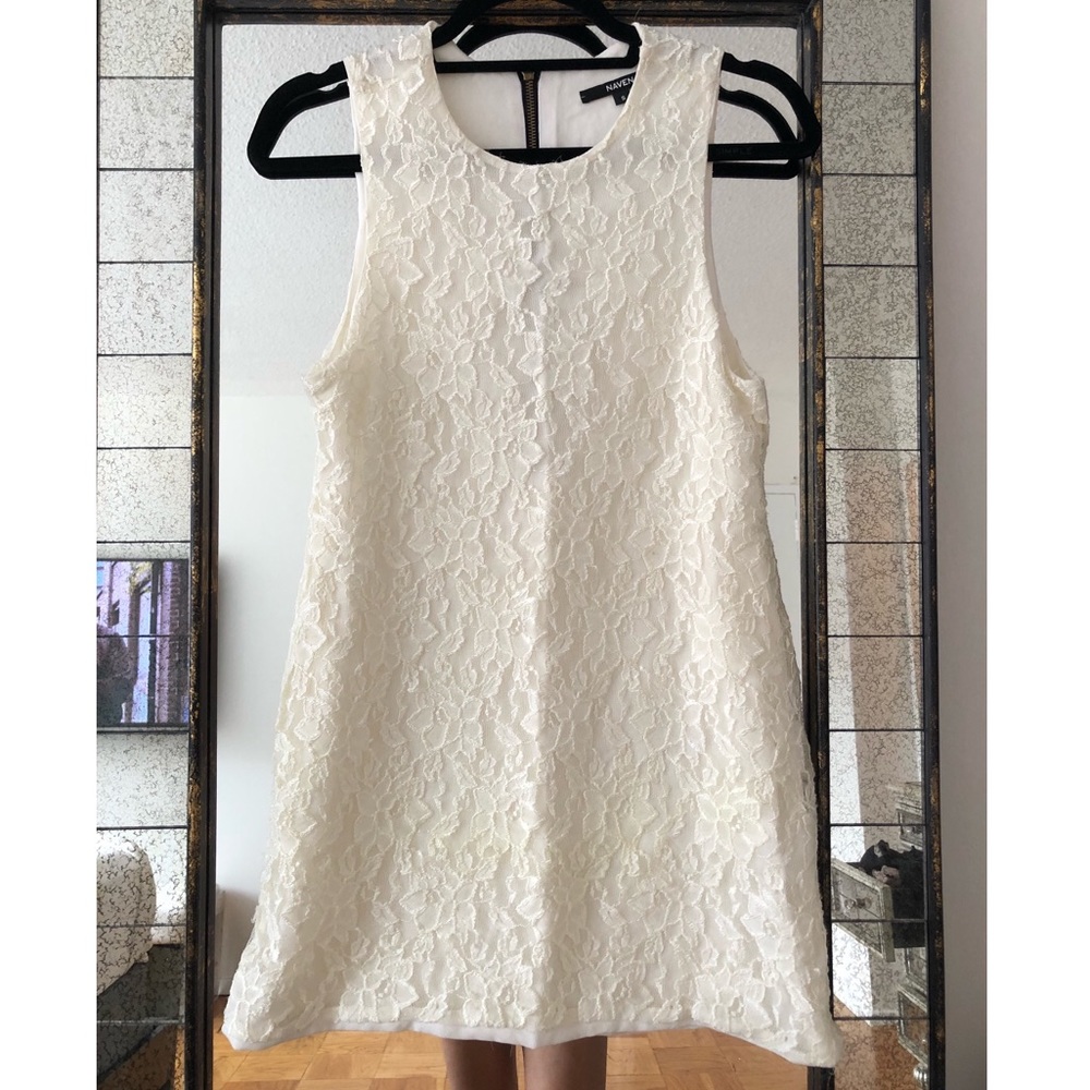 Naven White Lace Shift Dress